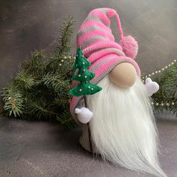 cute pastel gnome . christmas gnome decorations . swedish gnome .