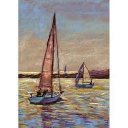 sailing art sailing poster sailing painting art print paper design giclee print paper wall art