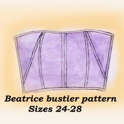 Strapless Crop Top Sewing Pattern, Beatrice, Sizes 24-28, Boned Bustier Pattern, Strapless Bra Pattern, Bra Making