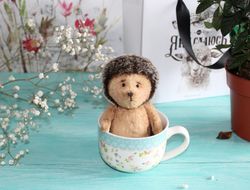 ooak teddy toy – stuffed hedgehog toy – collectible toy  - birthday gift