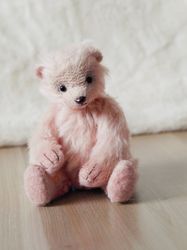 ooak pink mohair teddy bear named josie