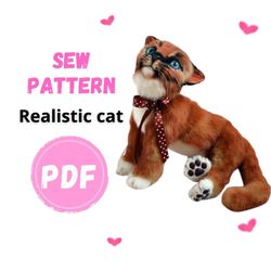 cat sewing pattern, pattern stuffed animal, pattern pdf-teddy , teddy the cat , animal pattern, plush cat, cat pattern,