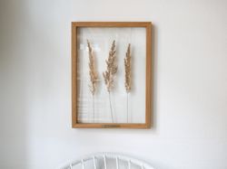 boho wall decor, dried pampas grass art by mybotanica