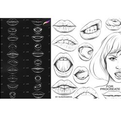 procreate lips stamp brushes