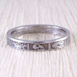 coin ring (mexico) steel skull