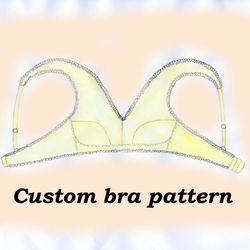 custom bra pattern, anna, custom bralette pattern, linen bralette sewing pattern, cotton bralette sewing pattern