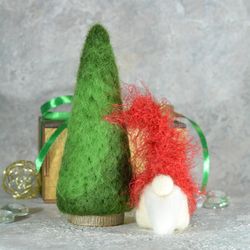 felt christmas tree/waldorf tree/gift set/christmas tree with gnome