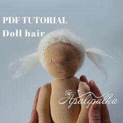 doll hair tutorial, pattern doll wig, crochet pattern