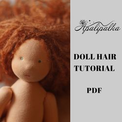 doll hair tutorial, pattern doll wig, crochet pattern