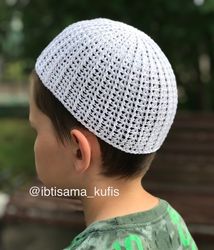 short kufi hat ribbed crochet, summer cotton hats handcrafted in solid colors skull caps