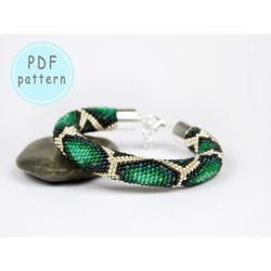 bead crochet pdf pattern snake bracelet, bead rope pdf pattern