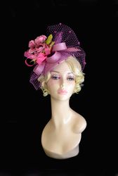 pink derby hat, pink fascinator hat