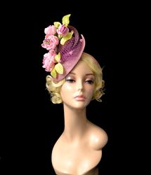 pink derby hat, pink fascinator hat