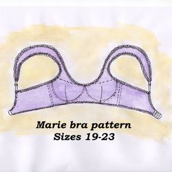 wired bra pattern for small bust, marie, sizes 19-23, balcony bra pattern, bra making supplies, cotton lingerie pattern