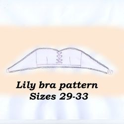 strapless bra pattern plus size, lily, sizes 29-33, lace up bra pattern, off shoulder bra pattern plus size, bra making