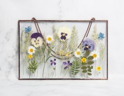 Framed Flowers, Dried Flower Frame, Stained Glass, Floating, Wall Hanging,  Window Hangings, Pressed Flower Frame, Housewarming Gift 