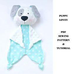 pdf sewing pattern puppy lovey, baby comforter, digital download