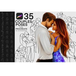 couple poses stamps for procreate