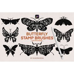 butterfly stamp brushes procreate