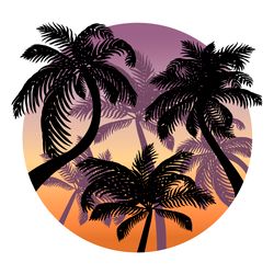 silhouettes of palm trees