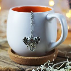 elephant tea strainer for herbal tea, tea infuser charm elephant, tea steeper elephant pendant, loose leaf tea lover