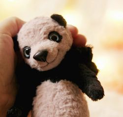 ooak stuffed teddy panda tim