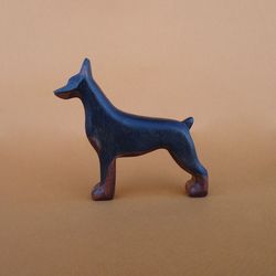 wooden doberman toy - dog figurine - wooden dog - doberman dog toy - gift for kids