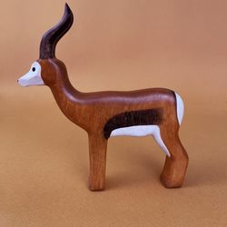 wooden antelope figurine - wooden antelope toy - gift for kids- woodland animal toys