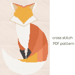 fox cross stitch, animal cross stitch pattern, pdf pattern instant download/19/