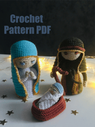 Crochet Pattern Christmas Nativity 3pcs