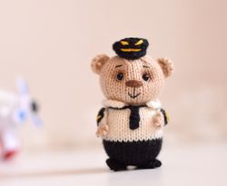 pilot aircraft commander gift ideas, pilot toy gift, retirement pilot toy gift for him, bear car charm