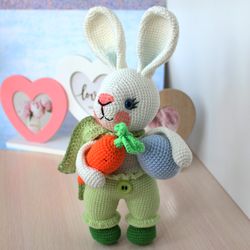 easter bunny crochet pattern pdf in english rabbit toy amigurumi hare carrot egg