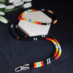 native american black teacher lanyard for badge holder, eyeglass lanyard, beaded mask lanyard, teacher appreciation