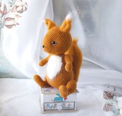 squirrel animal doll, cute forest stuffed animals, collector soft toy, woodland nursery decor, toys for kids or adults