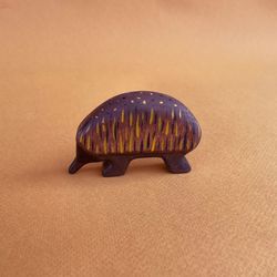 wooden echidna figurine - australian animals - gift for toddler