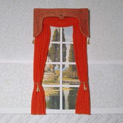 dollhouse curtains in 1:12 scale