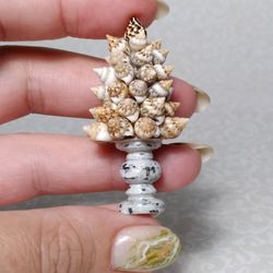 miniature seashell tree 1:12, topiary seashells holiday tabletop