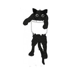 cat in the pocket. machine embroidery design. digital file.