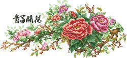 scheme cross stitch pattern | oriental peonies | #131