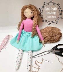 doll hair pattern, yarn doll hair tutorial, thick comb able yarn hair pattern