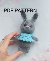 bunny crochet pattern/ stuffed animal toy pattern/ bunny amigurumi/ bunny rabbit toy pattern/ pdf pattern mini bunny toy