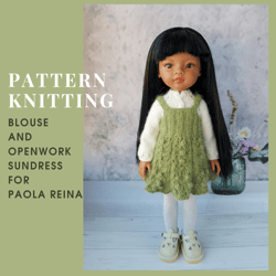 paola reina knitting blouse and sundress pattern. 12 inch doll clothes