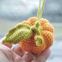 Pdf Pattern Crochet Pumpkin, Car Accessory, Easy To Follow, Halloween Pattern