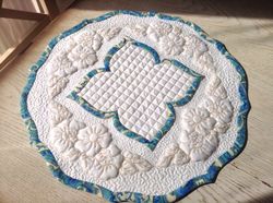 quilted spring table topper, flower runner, kitchen table runner, quilted table runner, mother's day gift,flower table t