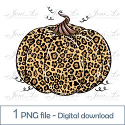 pumpkin leopard print 1 png file happy thanksgiving day sublimation fall clipart digital download