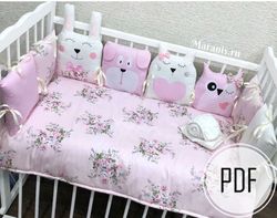 baby bedding crib sets girl tutorial, 7in 1, toddler bed set, newborn bed set, toddler bed bumper