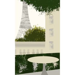 paris poster digital art printable poster paris balcony art eiffel tower art