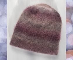 double beanie hat made of mohair and angora.