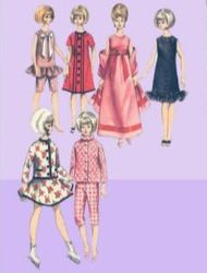 digital | vintage barbie sewing pattern | wardrobe clothes for dolls 11-1/2" | english pdf template