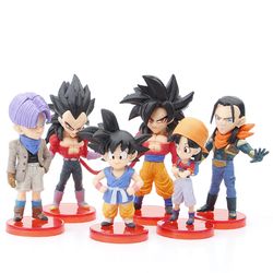 6pcs set dragon ball z super saiyan son goku vetega gotenks cake toppers mini